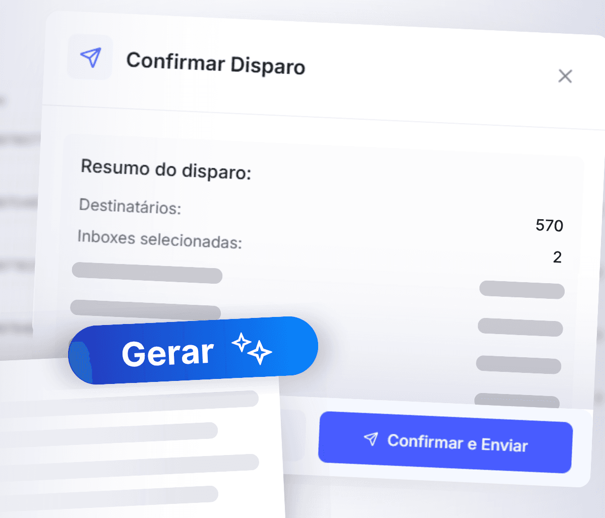 Interface de disparo em massa de mensagens WhatsApp com templates